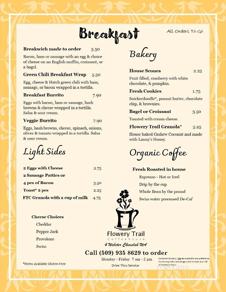 Flowery Trail Coffeehouse - Chewelah, WA menu_pic