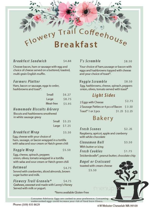 Flowery Trail Coffeehouse - Chewelah, WA menu_pic