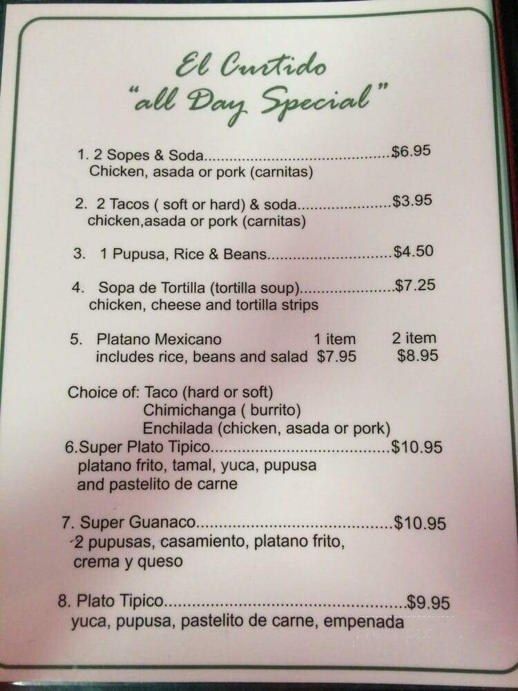 El Curtido - Hacienda Heights, CA menu_pic