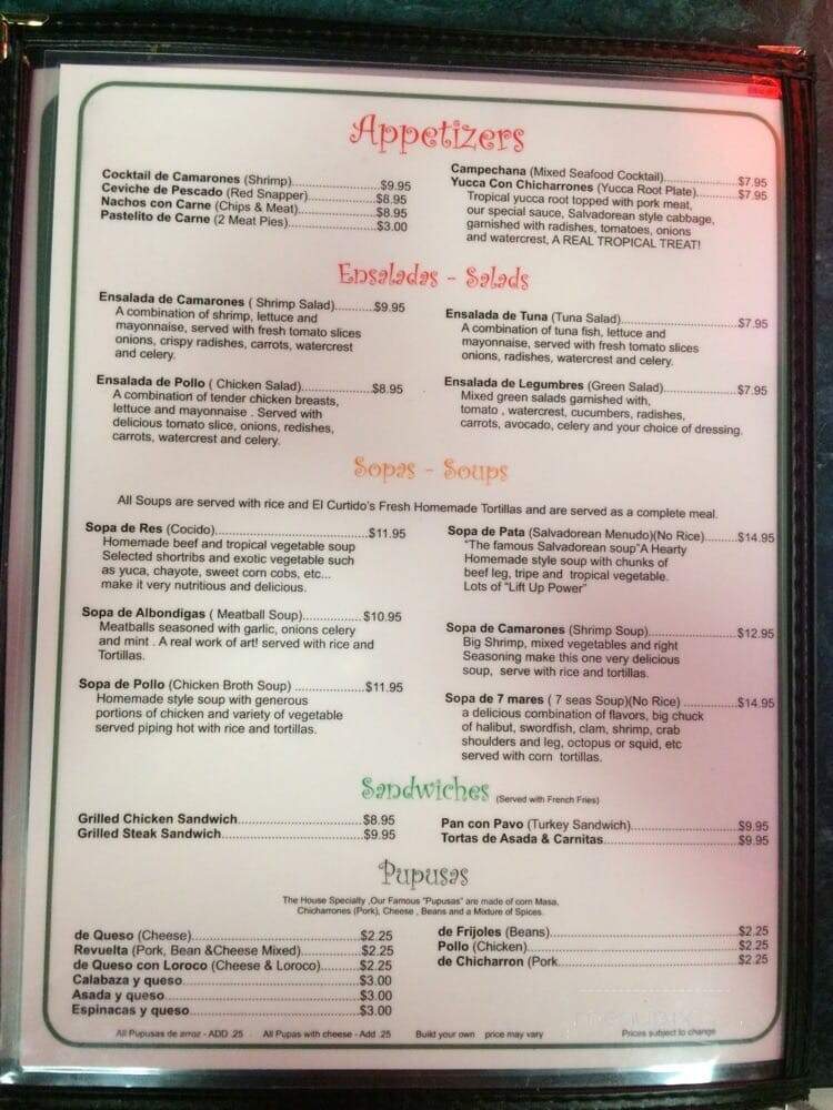 El Curtido - Hacienda Heights, CA menu_pic