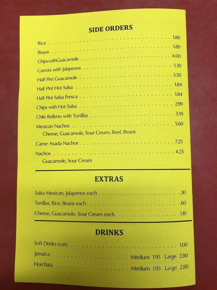 El Azteca Taco Shop - La Mesa, CA menu_pic
