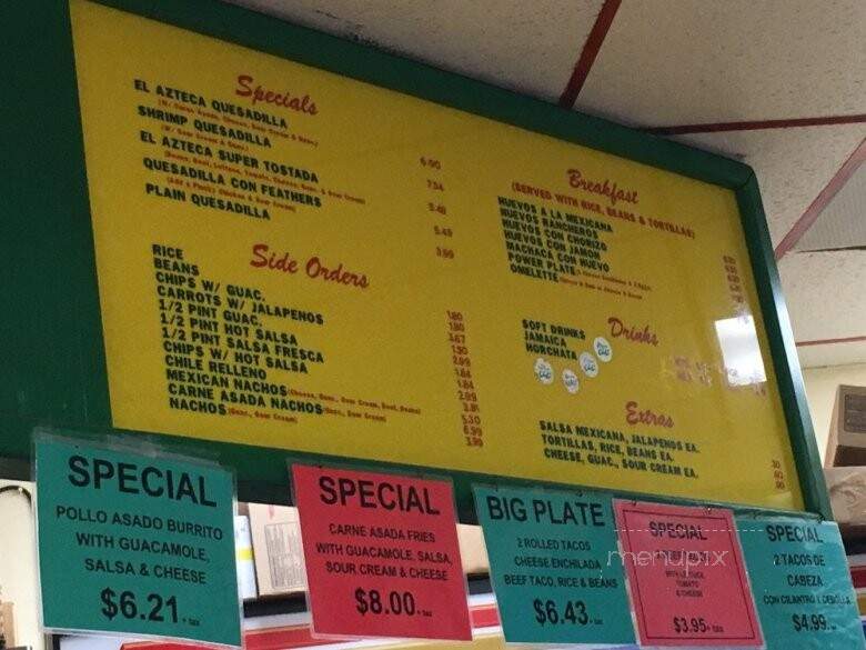 El Azteca Taco Shop - La Mesa, CA menu_pic
