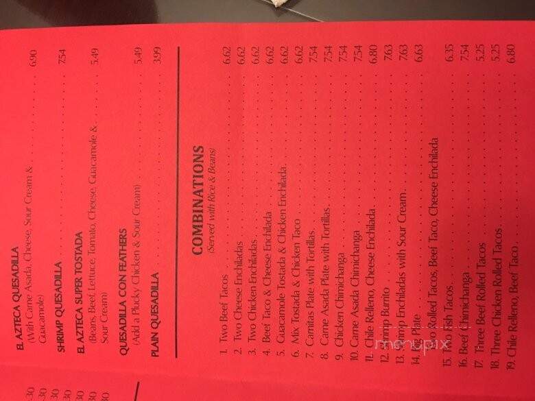 El Azteca Taco Shop - La Mesa, CA menu_pic
