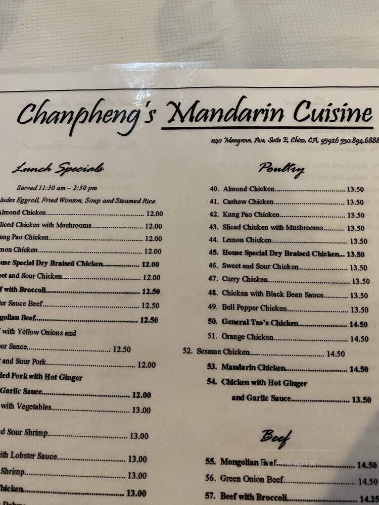 Chan Pheng's Mandarin Cuisine - Chico, CA