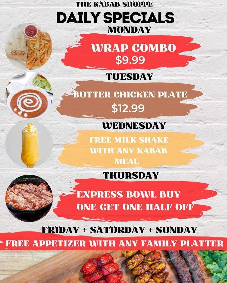 The Kabab Shoppe - Pickering, ON menu_pic