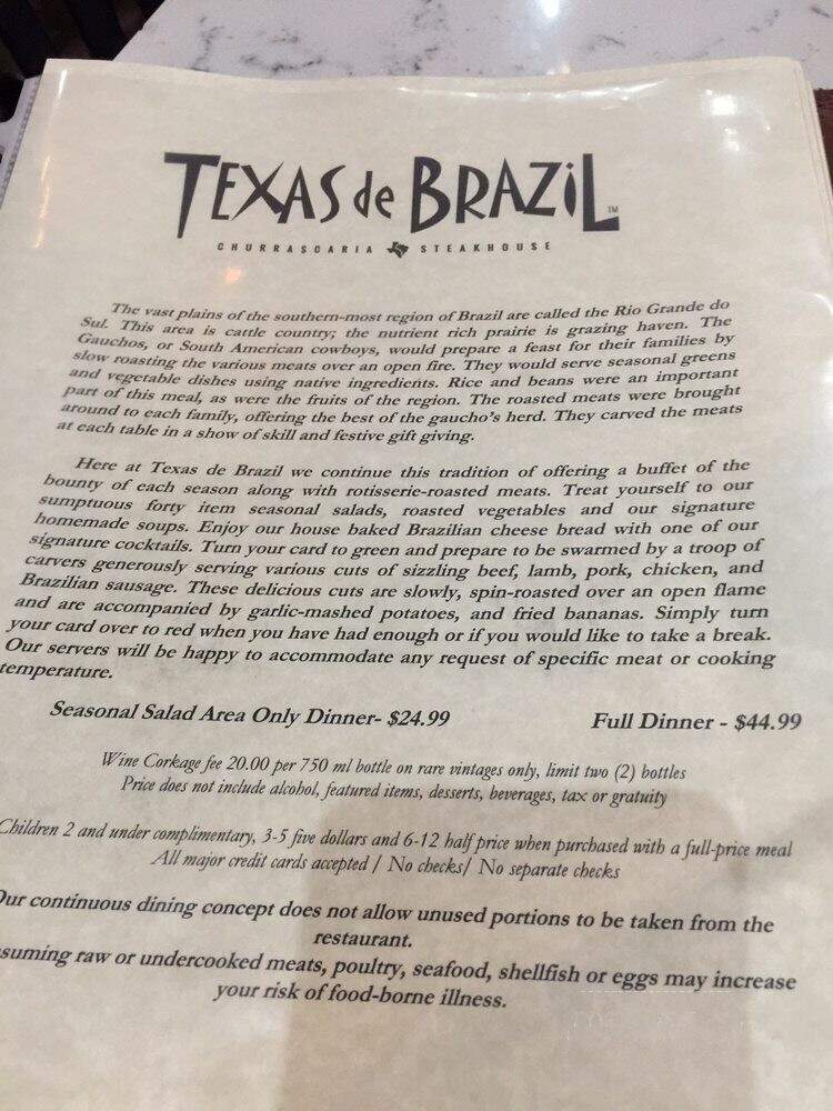 Texas de Brazil - Westlake, OH menu_pic