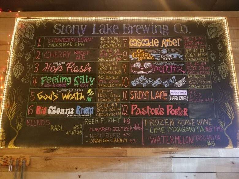 Stony Lake Brewing Co - Saline, MI menu_pic