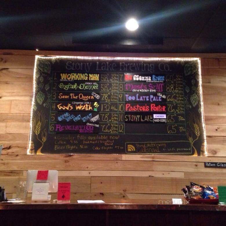Stony Lake Brewing Co - Saline, MI menu_pic