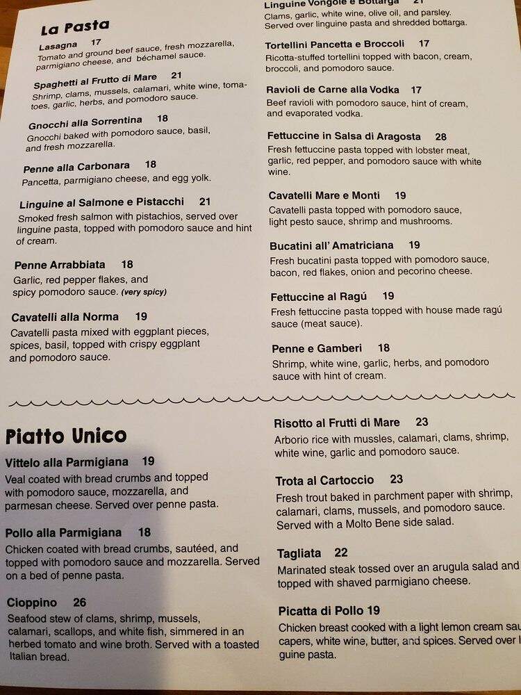 Molto Bene Italian Eatery - Lakewood, OH menu_pic