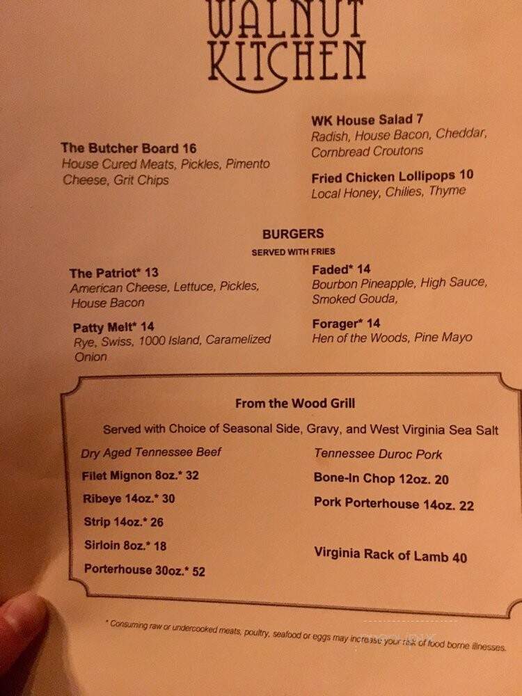 Walnut Kitchen - Maryville, TN menu_pic