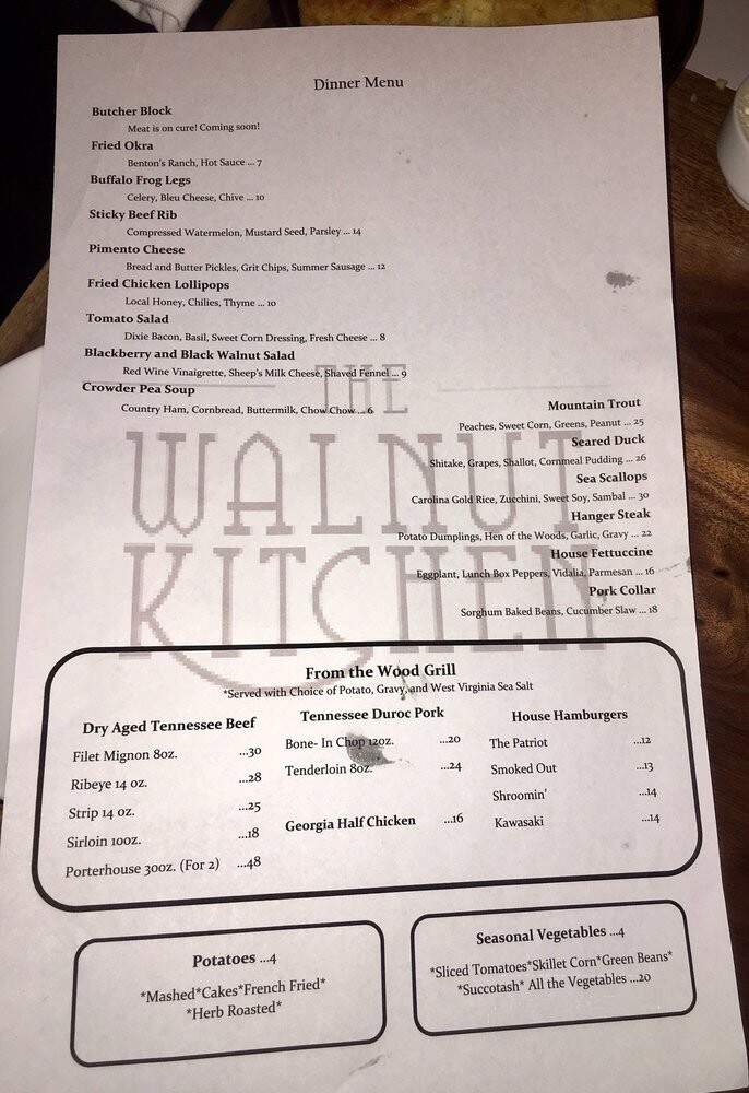Walnut Kitchen - Maryville, TN menu_pic