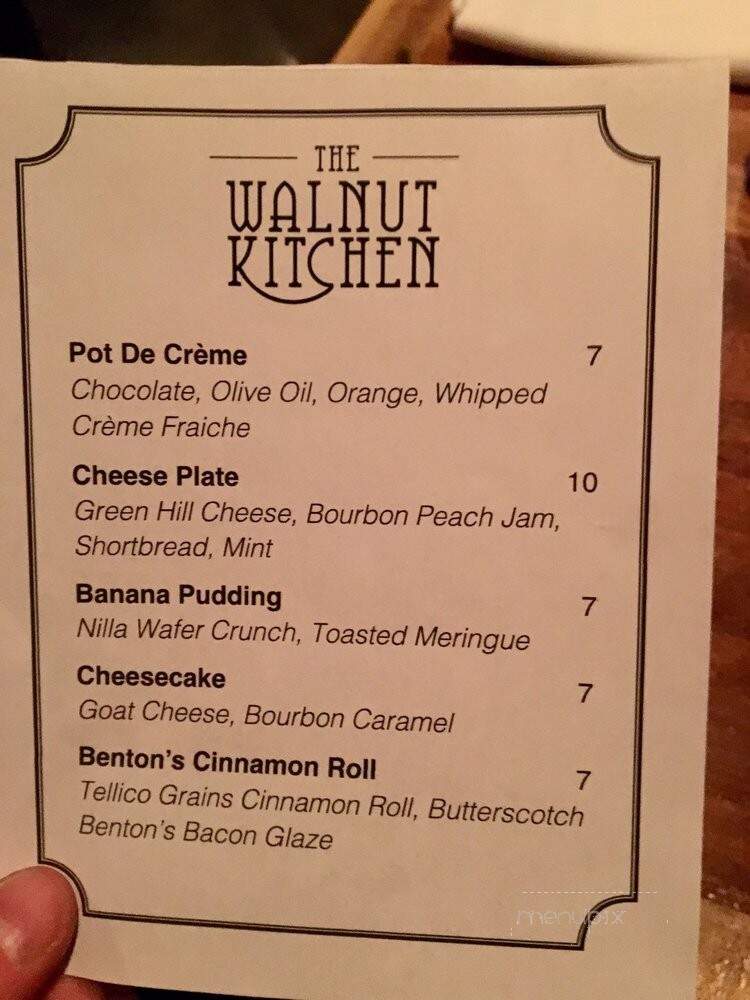 Walnut Kitchen - Maryville, TN menu_pic