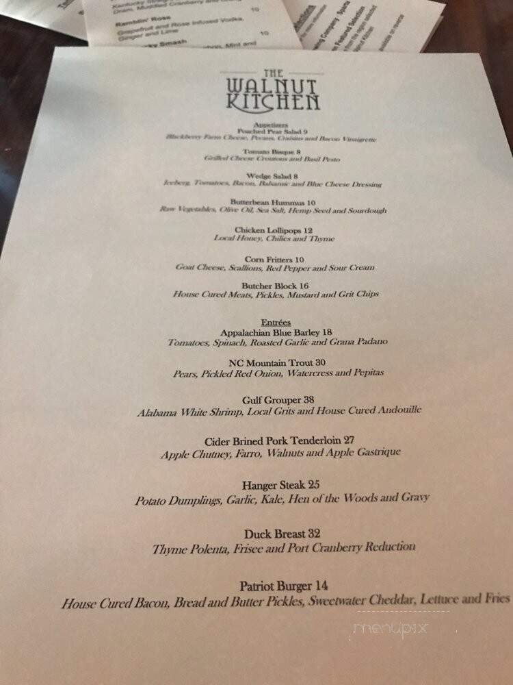 Walnut Kitchen - Maryville, TN menu_pic