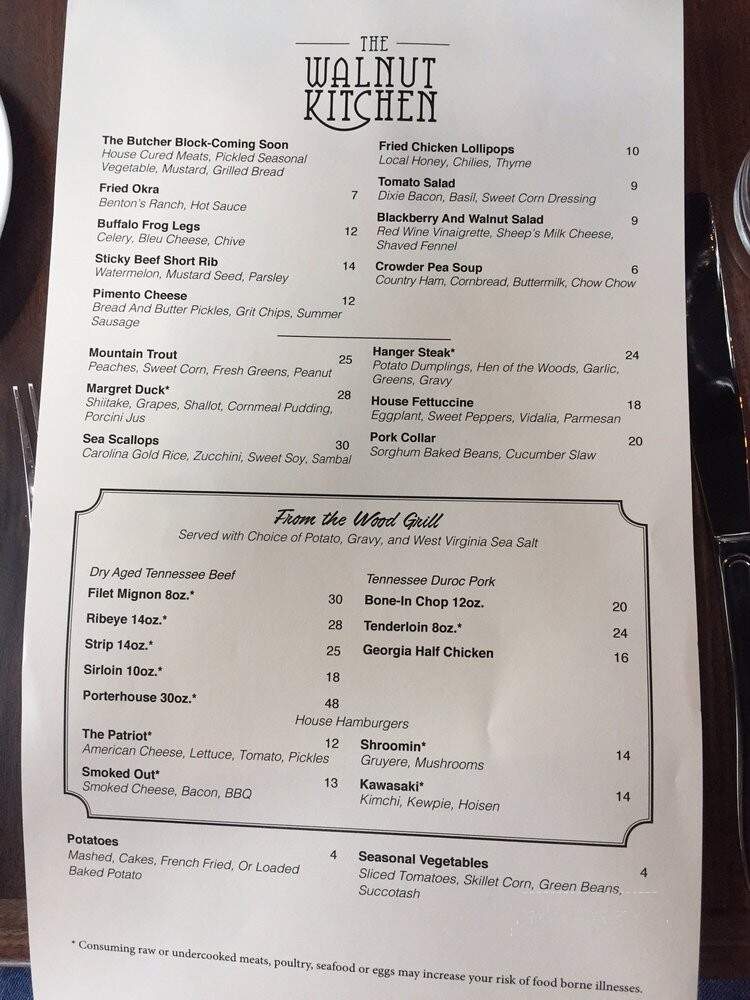 Walnut Kitchen - Maryville, TN menu_pic