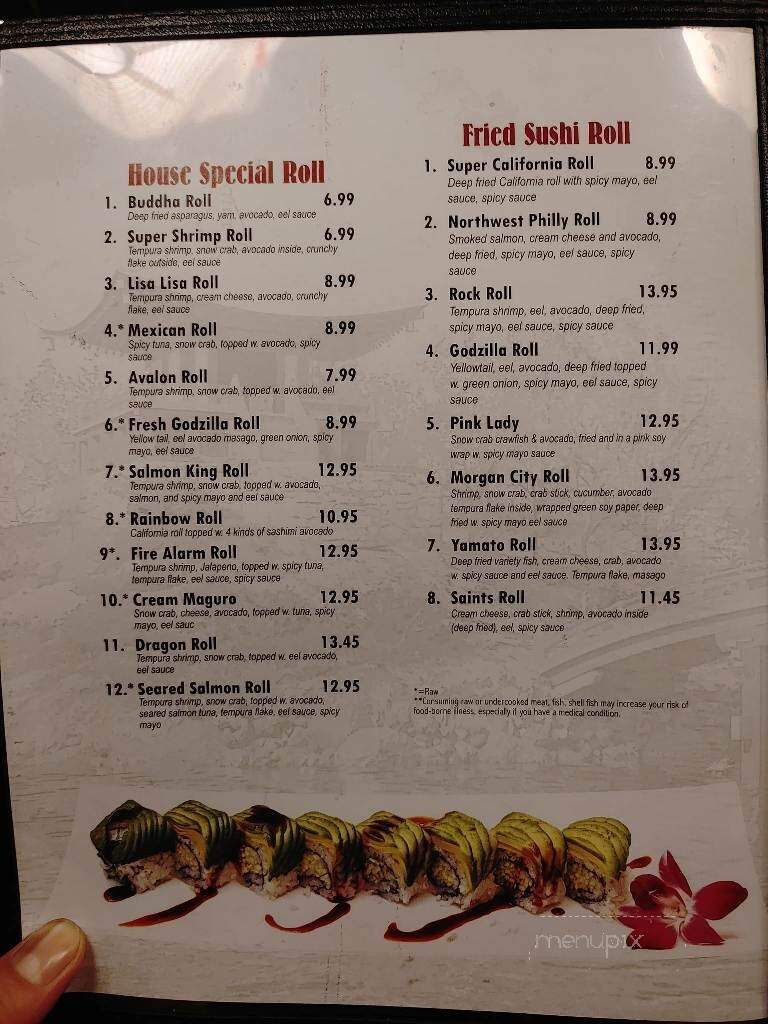 Yamato Steak House of Japan - Opelousas, LA menu_pic