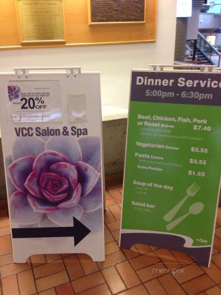 VCC Cafeteria - Vancouver, BC menu_pic