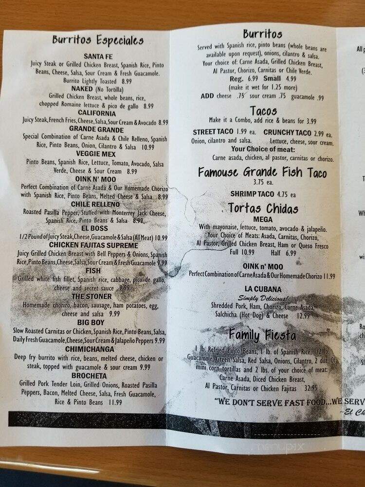 Carmelitas's Mexican Food - Oak View, CA menu_pic