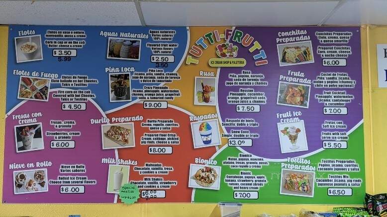 Tutti-frutti Ice Cream Shop & Paleteria - Hurst, TX menu_pic