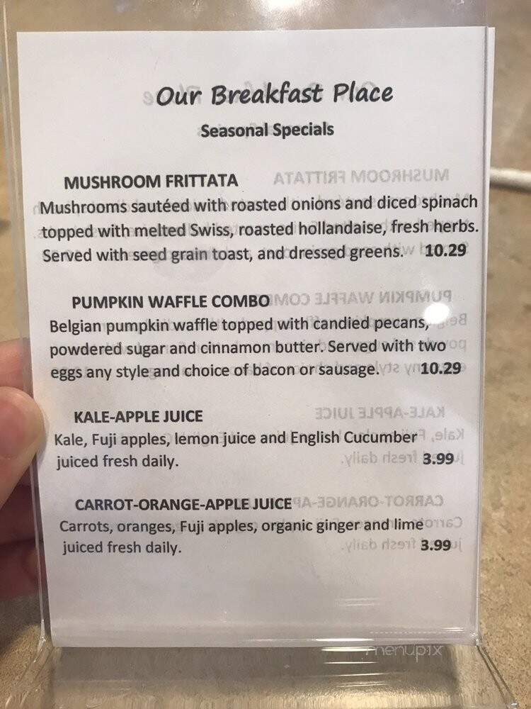 Our Breakfast Place - Waco, TX menu_pic