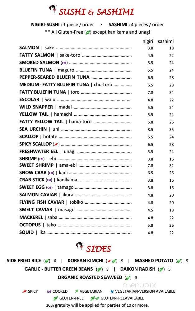 Ichiro Asian Bistro & Wine Bar - Georgetown, TX menu_pic