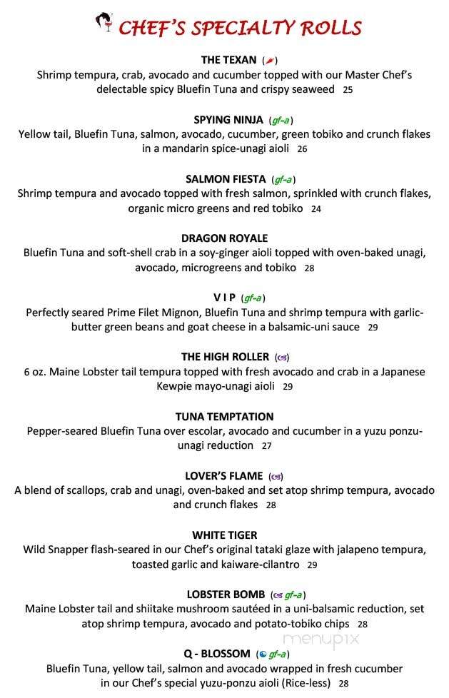 Ichiro Asian Bistro & Wine Bar - Georgetown, TX menu_pic
