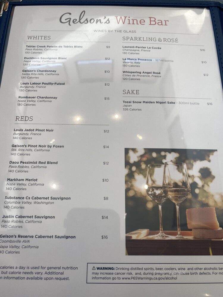 Gelson's Wine Bar - Newport Beach, CA menu_pic