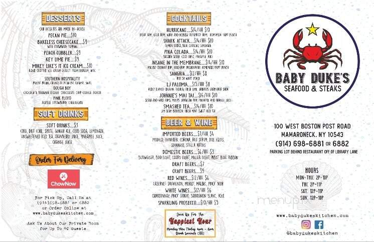 Baby Duke's Kitchen - Mamaroneck, NY menu_pic