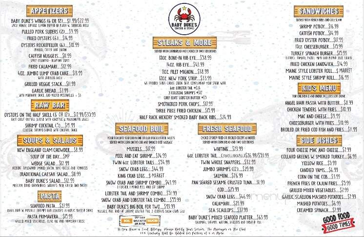 Baby Duke's Kitchen - Mamaroneck, NY menu_pic