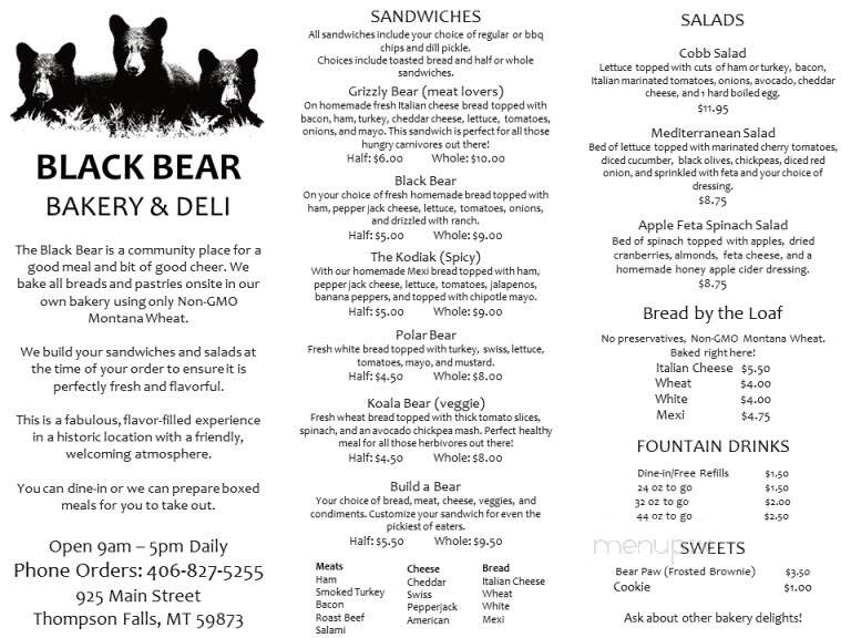 Black Bear Bakery and Deli - Thompson Falls, MT