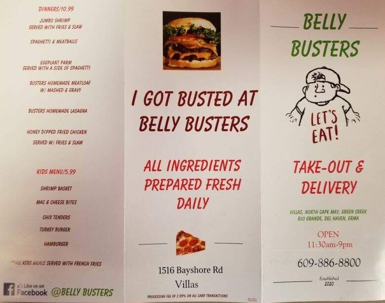 Belly Busters - Cape May Court House, NJ menu_pic