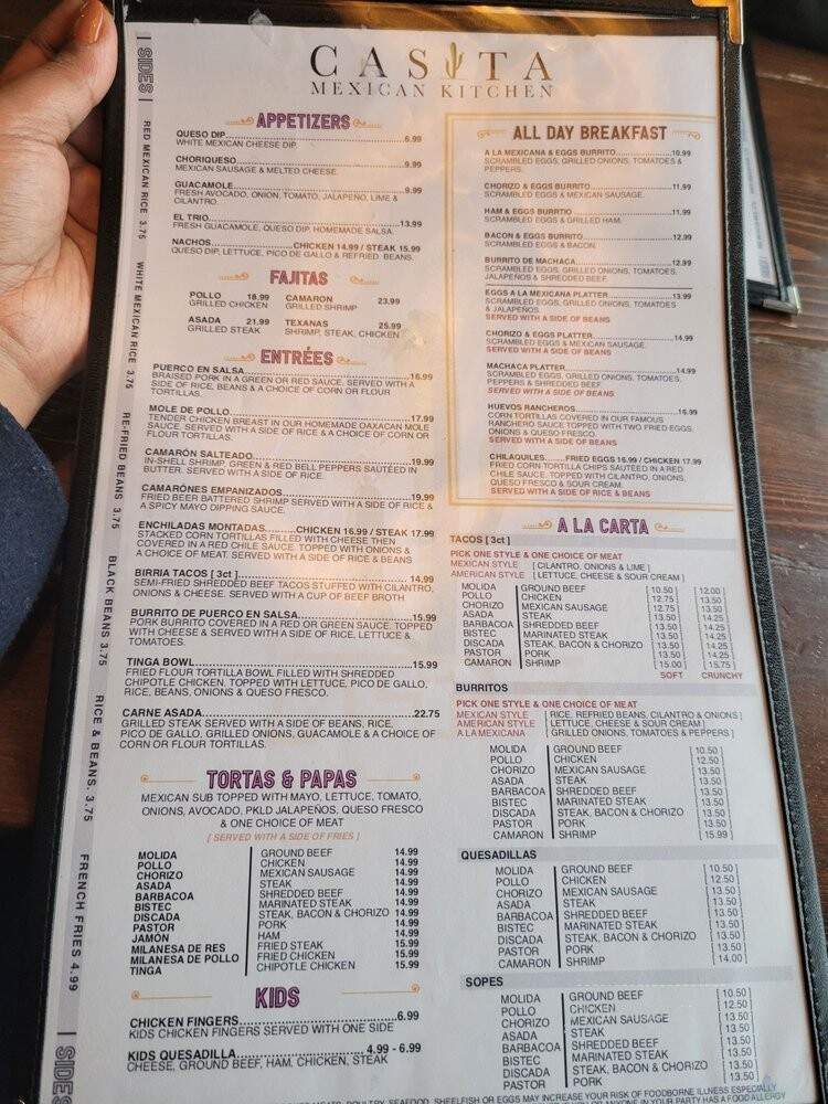 Casita Mexican Kitchen - Marietta, GA menu_pic