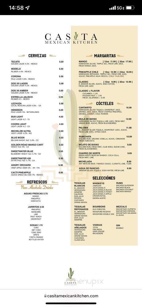 Casita Mexican Kitchen - Marietta, GA menu_pic