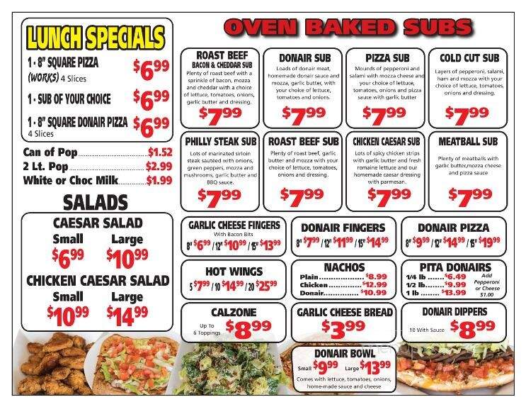 Big Daddy's Pizza - Saint John, NB menu_pic