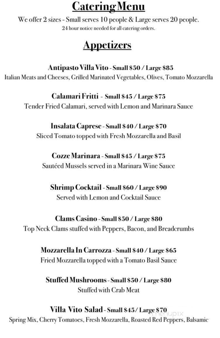 Villa Vito - Harleysville, PA menu_pic
