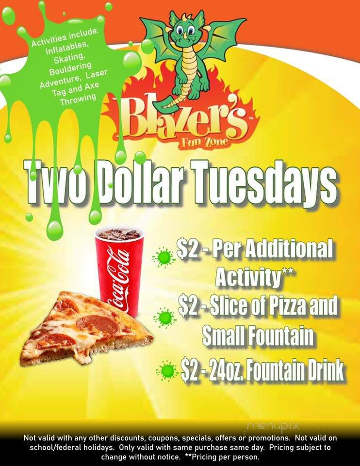 Blazer's Fun Zone - Radcliff, KY menu_pic