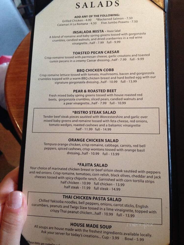 Twigs Bistro and Martini Bar - Kennewick, WA menu_pic