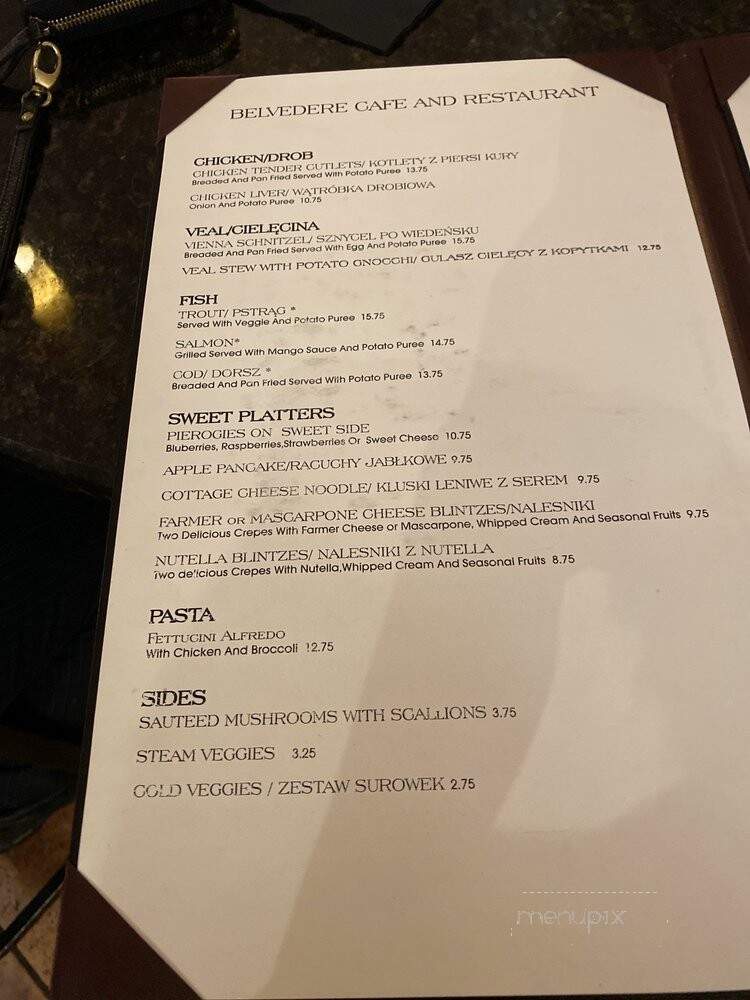 Belvedere Cafe and Restaurant - New Britain, CT menu_pic