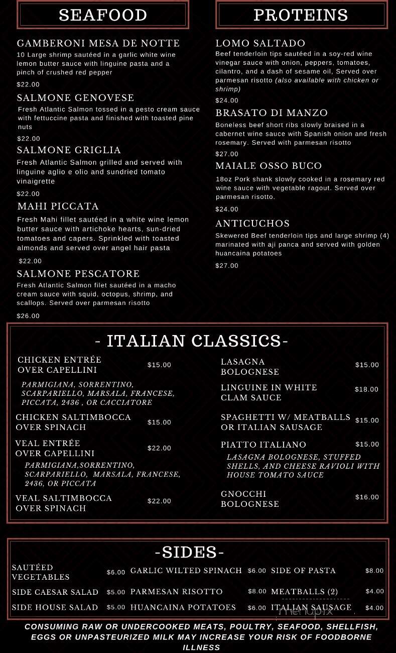 Mesa De Notte - Ocala, FL menu_pic