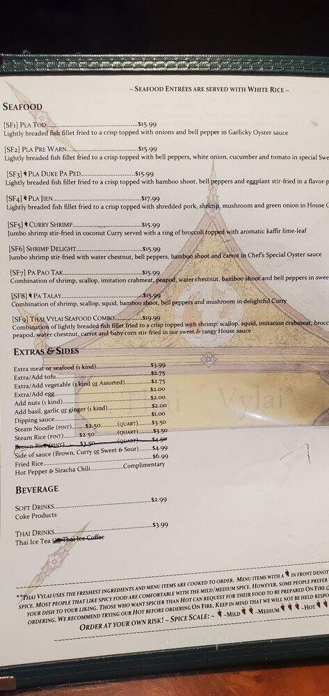 Thai Vylai - Allen Park, MI menu_pic