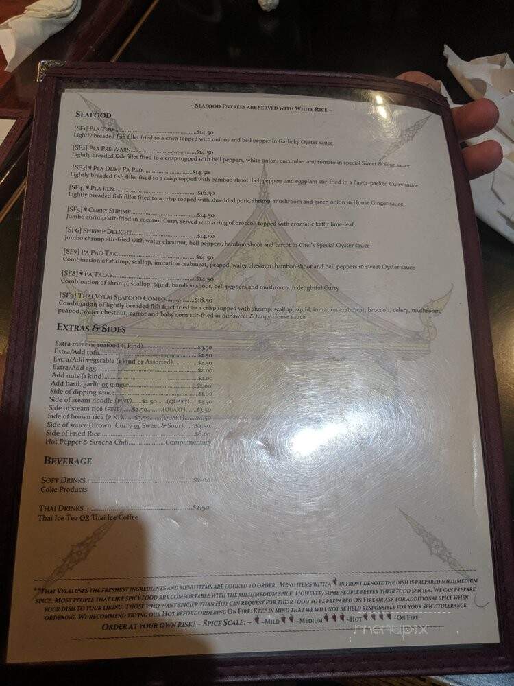 Thai Vylai - Allen Park, MI menu_pic