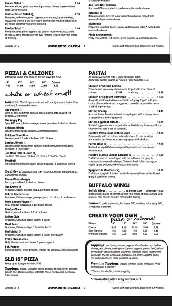 Rotolo's Pizza - Reserve, LA menu_pic