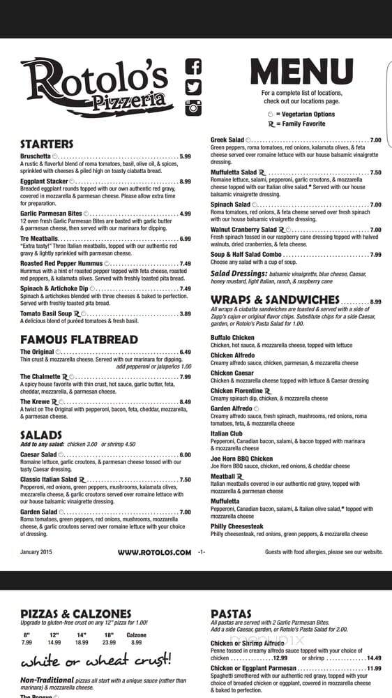 Rotolo's Pizza - Reserve, LA menu_pic