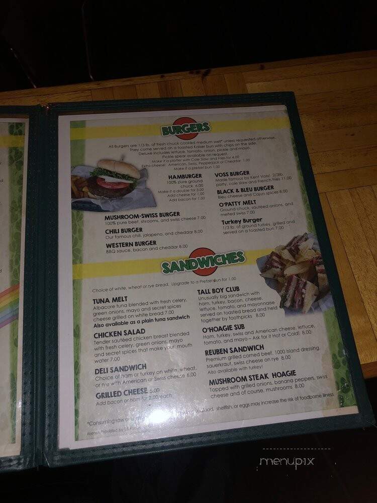 O'Leary's Pub & Grub - Dayton, OH menu_pic