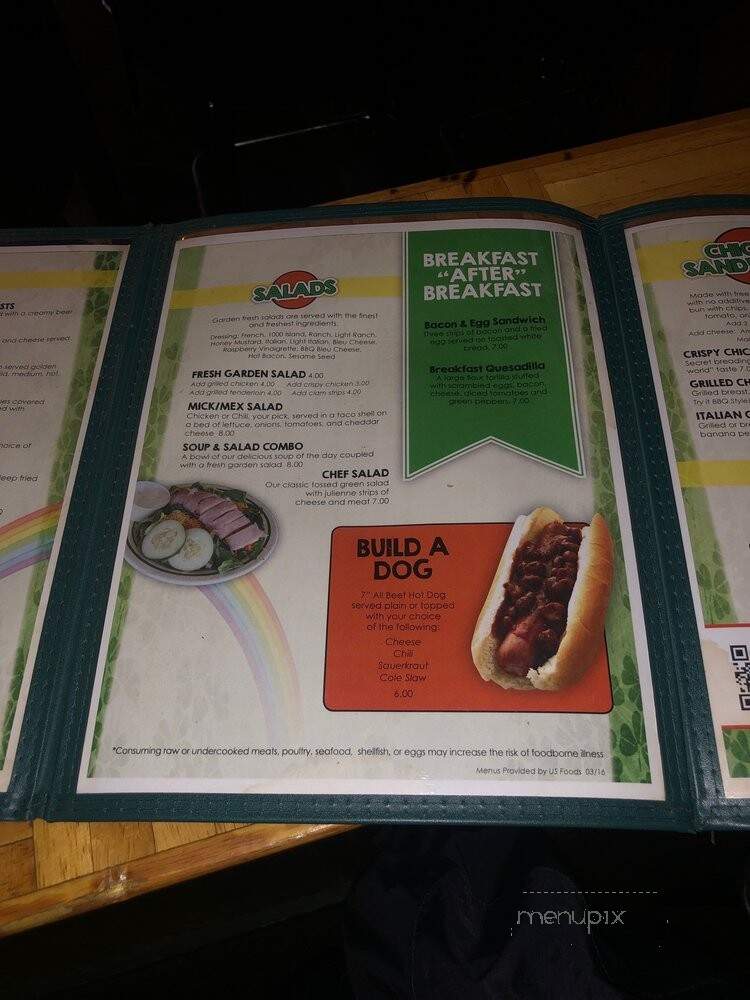 O'Leary's Pub & Grub - Dayton, OH menu_pic