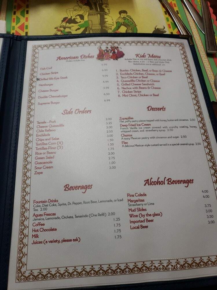 Alejandro's - Marsing, ID menu_pic