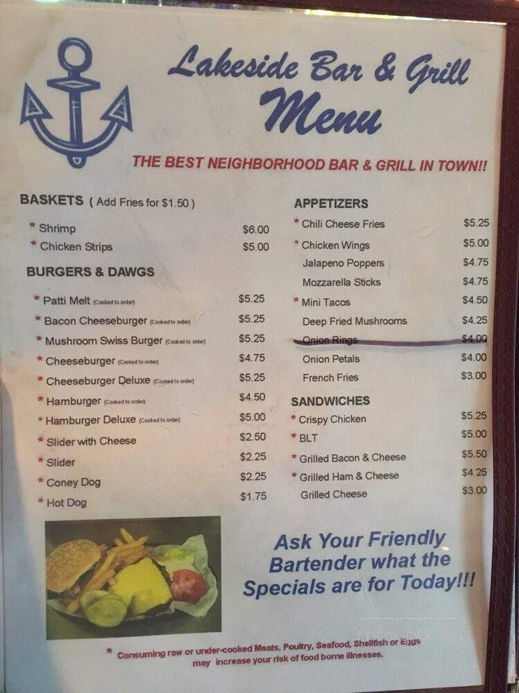 Lakeside Lounge - White Lake, MI menu_pic