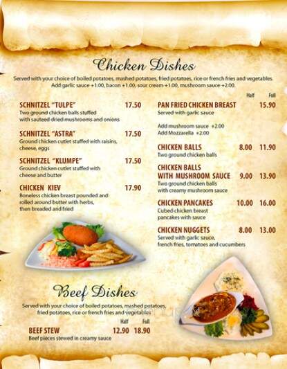 Cafe Smilga - Darien, IL menu_pic