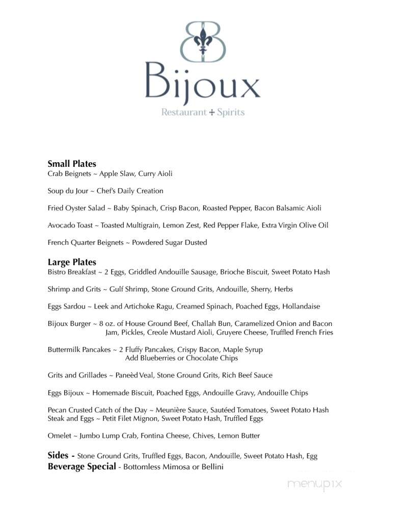Bijoux - Miramar Beach, FL menu_pic
