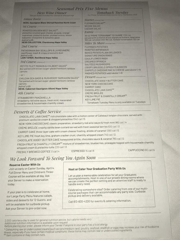 Fleming's Prime Steakhouse - Livonia, MI menu_pic