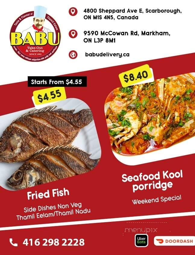Babu - Markham, ON menu_pic